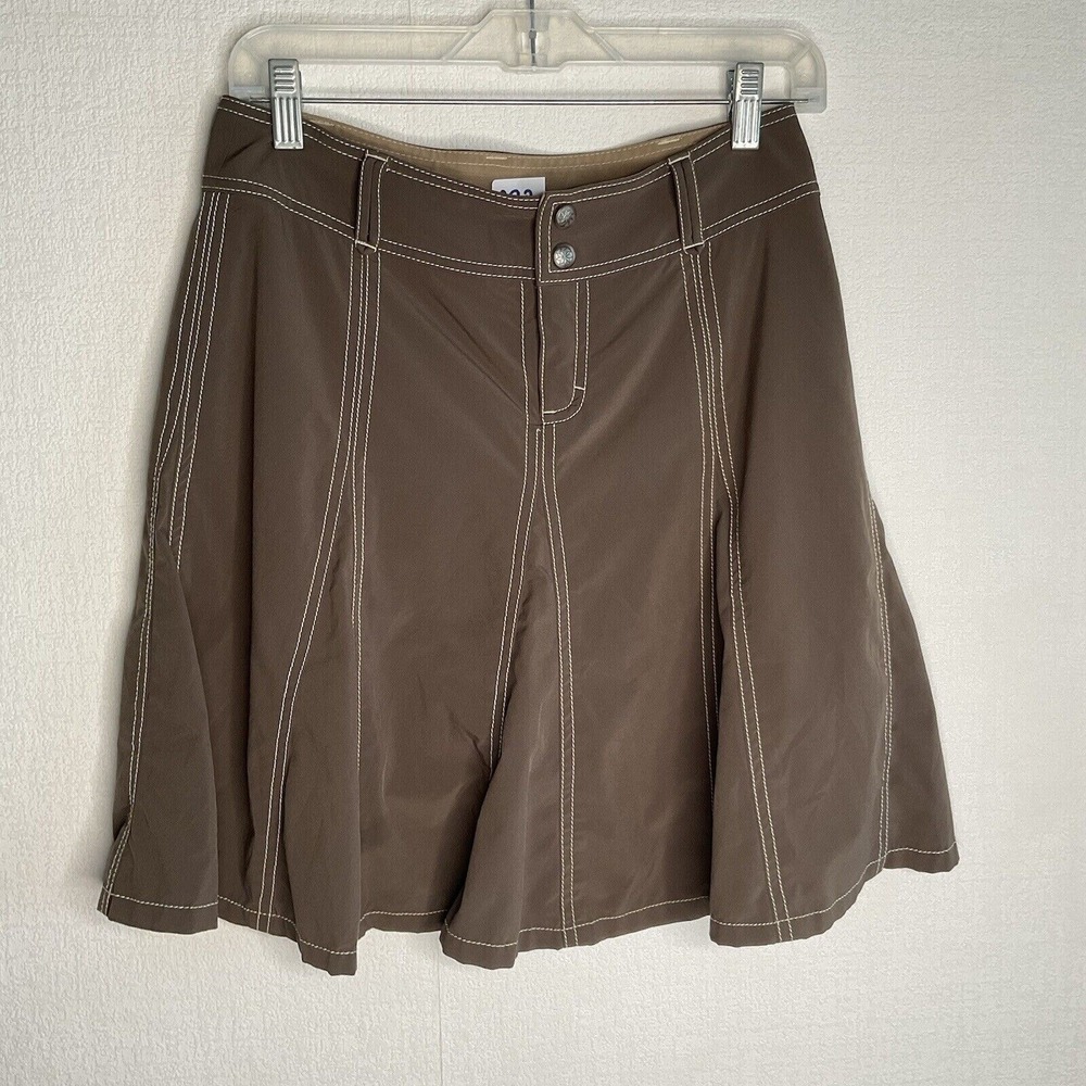 Athleta Brown Pleated Skort Skirt Women 2 Vietnam Polyester/Spandex Machine Wash